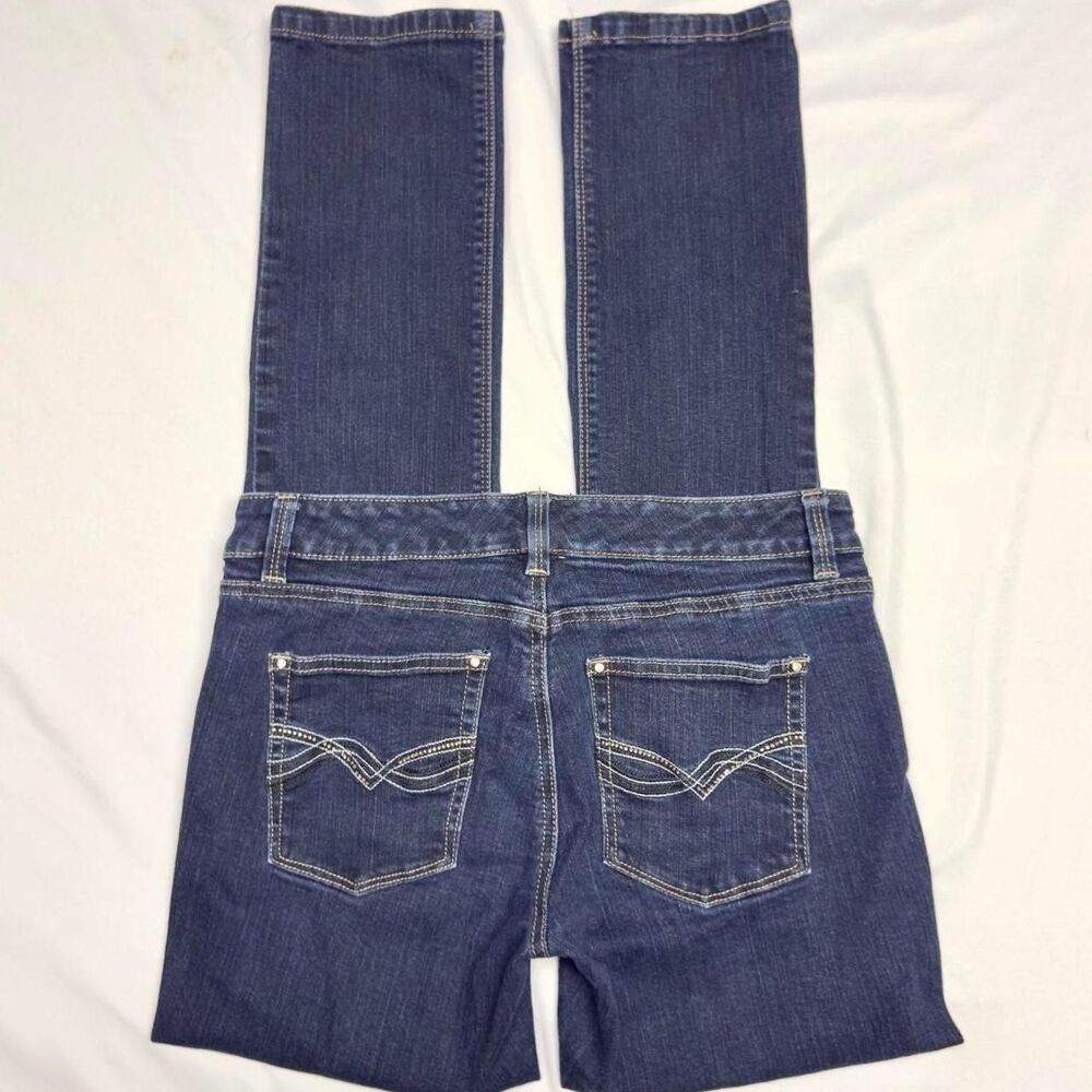 white house black market embellished low-rise slim fit denim jeans dark wash